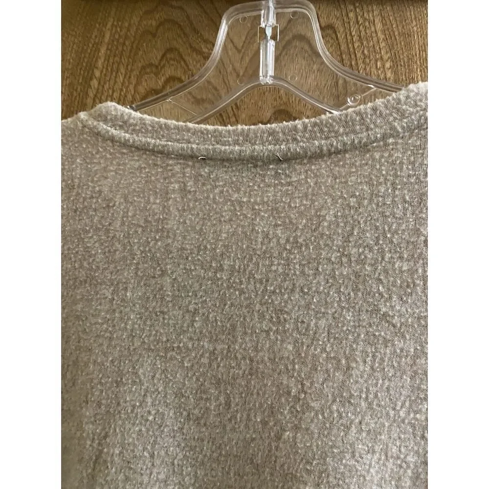ZARA TRAFALUC HIGH LOW SWEATER SHORT SLEEVE OVERSIZED WOMENS SIZE SMALL BEIGE - Picture 10 of 10